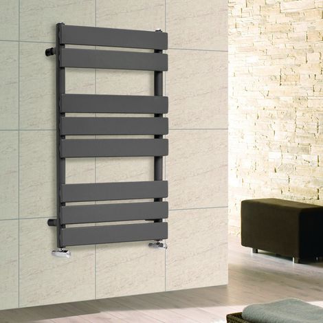 WarmeHaus Flat Panel Anthracite Bathroom Heated Towel Rail Ladder Radiator Warmer 800x600mm