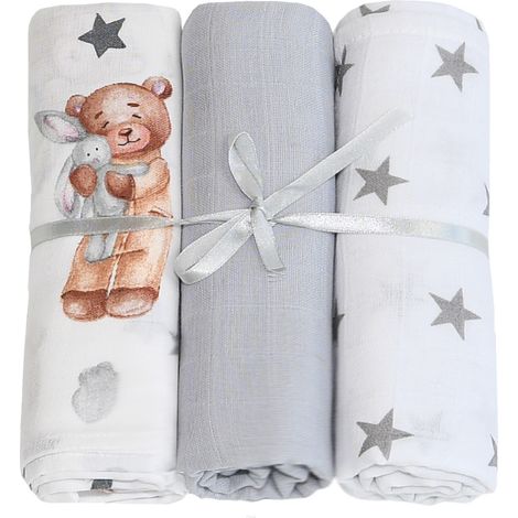 Pañales de muselina, 3 piezas (conjunto U) (1/5)