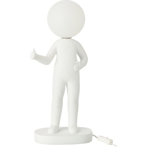 Lampe à Poser en Résine "Pouces" 44cm Blanc (1/3)