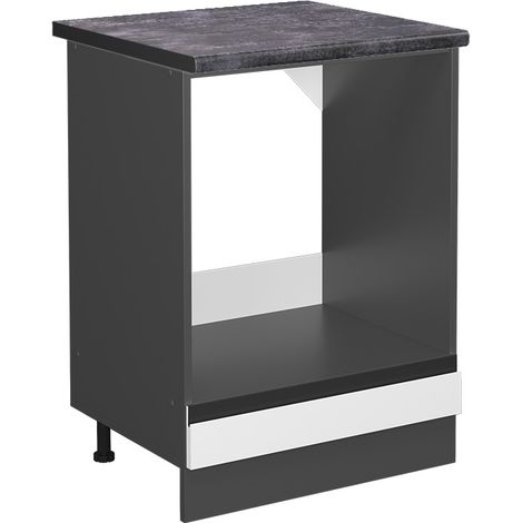 Armario para horno empotrado R-Line, Blanco, 60 cm , ET Antracita, Vicco