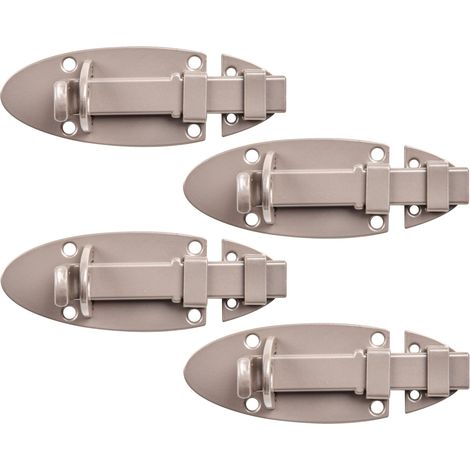821166 Verrou porte-cadenas avec poignée plate en beige perle, à couche duplex RAL 1035 platine 90 x 44 mm kit de 4 (1/3)