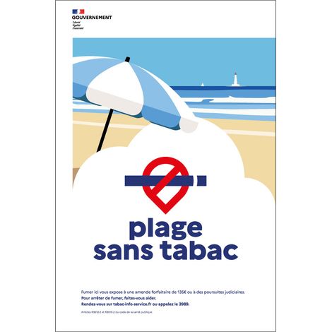 Panneau Espace Sans Tabac Plage 400X600 - 4002606 (1/2)