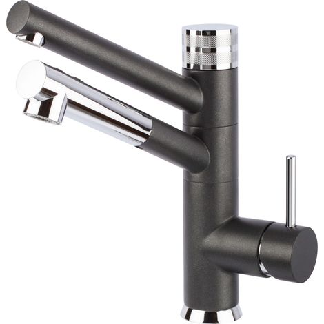 Miscelatore 3 vie 2 uscite con doccia estraibile Nero Opaco LIBERTY BES 6129NO (1/2)