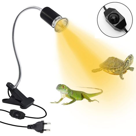 Lampe Chauffante Pour Reptiles - Support Rotatif 360° Avec Douille Céramique - Pour Terrarium Tortue Lézard - 1 Pièce (1/5)