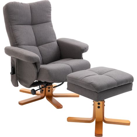 Fauteuil Massant avec repose-pied dossier inclinable 145° coffre rangement appuie-tête télécommande