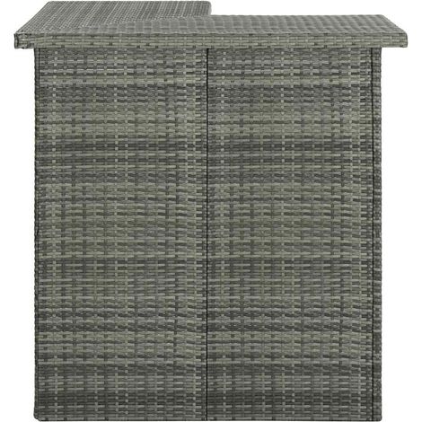 Maison Exclusive - Tavolo da Bar Angolare Grigio 100x50x105 cm in Polyrattan