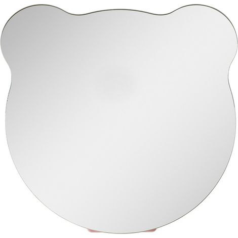 Miroir de table à poser pour enfant en plastique forme ours rose 16 x 16 x 4 cm - PANGIVO (1/2)