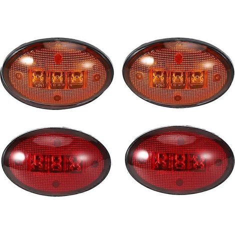 2,3 Zoll 12V DC Kotflügel-Seitenmarkierungsleuchten, wasserdicht, passend für Ford F-Serie 1999–2010 (2 Stück rote Leuchten)