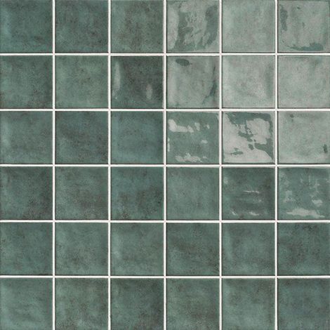 Mainzu Ceramica – Carrelage mur effet zellige chaouen ocean 10x10 cm – Grès pâte rouge pour salle de bain et cuisine – Résistant à l'eau (1/3)