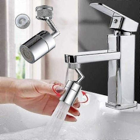 Robinet anti-éclaboussures 720, aérateur de robinet rotatif, aérateur à tamis économique, buse double fonction, compatible avec les kits de baignoire 24 pouces. (1/4)