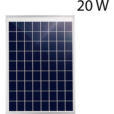Pannello Solare Fotovoltaico 20w Energia 18V Pinza Coccodrillo campeggio