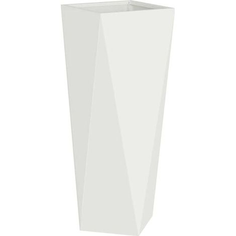 Pot de fleurs blanc, 30 x 30 x 75 cm, acier. (1/5)