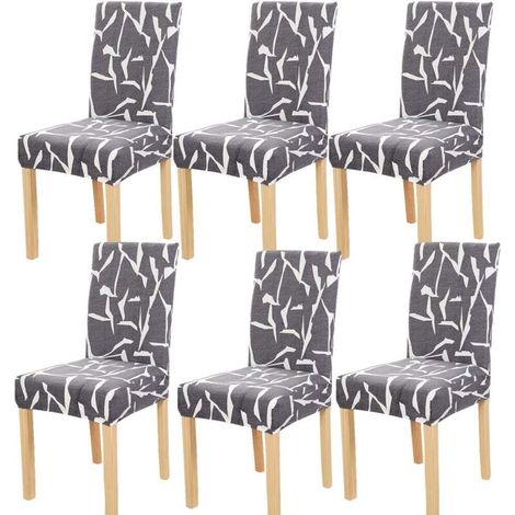 6 pièces housses de chaise de salle à manger housse de chaise extensible lavable élastique amovible pour un ajustement universel (1/5)