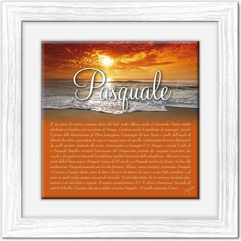 Lupia - Quadro mattonella Ceramica Modern White 29x29 cm con significato del nome Pasquale (1/4)