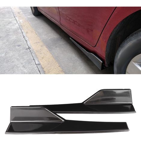 Aileron latéral universel pour kit carrosserie voiture - Noir brillant 17.7x3.3 pouces (1/5)