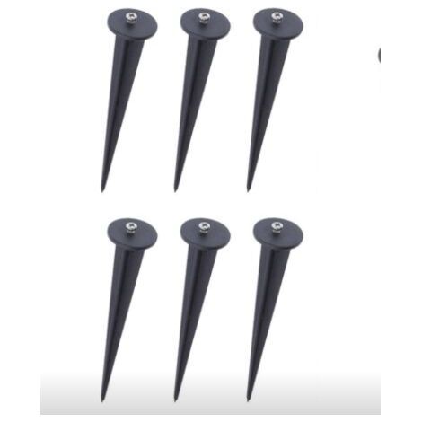 Piquet de jardin en plastique noir - Support de lampe 6 Pack,Ø35160mm (1/4)