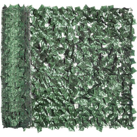 Haie artificielle occultante pour jardin et terrasse 300x100 cm vert foncé (1/5)