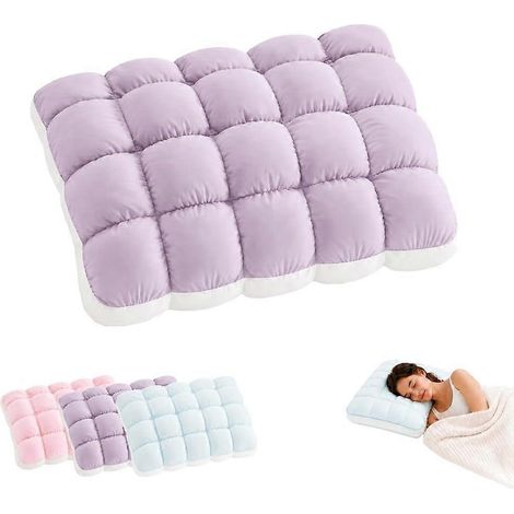 Oreiller rafraîchissant effet guimauve, oreiller matelassé frais au toucher pour adultes, oreiller moelleux et léger comme un nuage avec soutien de la nuque et du dos. (1/5)