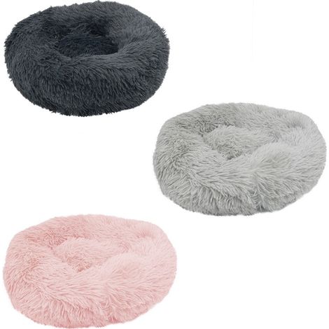 Cojín de cama para perros o gatos suave y cálido 40 cm Textura en 5 colores  Color: Rosa