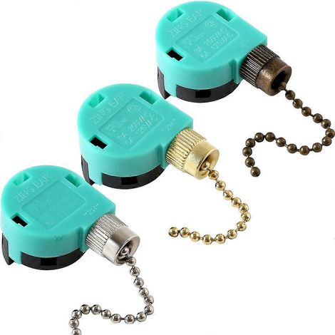 Deckenventilator-Schalter, 3 Geschwindigkeiten, 4 Drähte, ZE-268S6 – 3er-Pack, Geschwindigkeitsregler für Deckenleuchten (1/5)