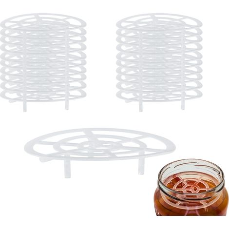 Lot de 20 grilles en plastique - Diamètre : 70 mm - Poids de fermentation - Alternative à la conservation et à la fermentation - Compatible avec les bocaux avec couvercle TO 82 (1/4)