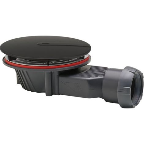 Desagüe de ducha ultraplano WIRQUIN Slim+ D90 con cúpula de ABS negro (1/4)