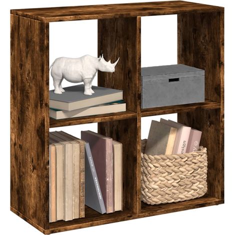 vidaXL Room Divider Bookcase Smoked Oak 69.5x29x69.5 cm Engineered Wood