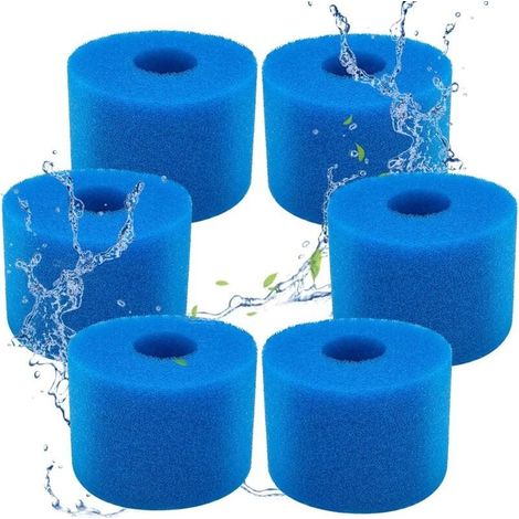 6 Pièces Filtre Mousse S1 pour Spa et Piscine - Éponge Filtrante Réutilisable et Lavable (1/4)