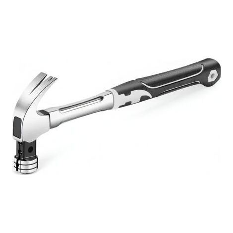 Marteau griffes multifonction Tête ronde 283g fer Manche fibre et inox Pour enfoncer et arracher clous Outil menuiserie et charpente (1/5)