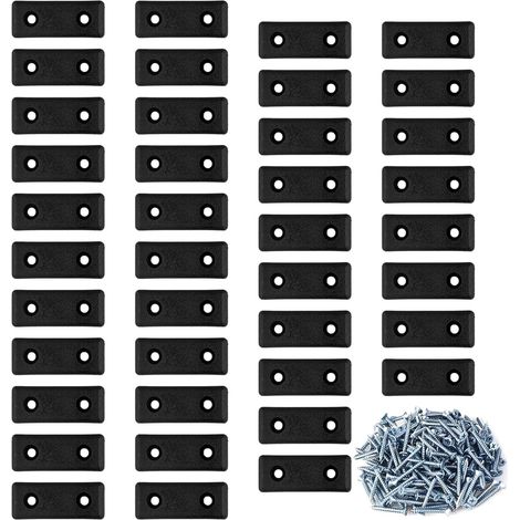 40 Stück Möbelgleiter Kunststoff, 40×15×7mm Bodenabstandshalter mit Schrauben Kunststoffgleiter Rechteckig Möbelfüsse zum Anschrauben Möbelfüße Schwarz für Möbel (1/5)