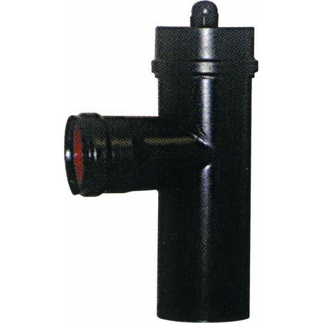 RACCORDO "T" TUBO STUFA PELLET M/F Ø 8CM NERO GUARNIZIONE