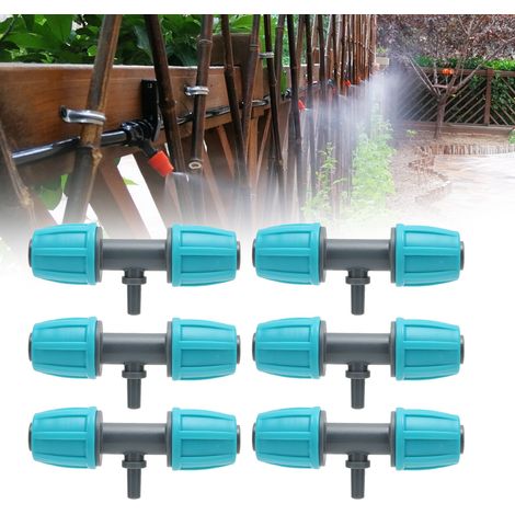 Conector en T con púas para sistemas de riego, de 16 mm a 4/7 mm de PE – 10 piezas para jardines, invernaderos y espacios verdes urbanos. (1/5)