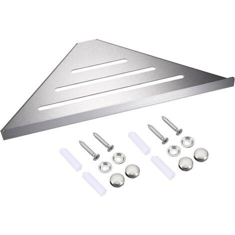 BUNTHAUS Étagère Murale Douche en Acier Inoxydable, Panier Triangulaire pour Salle de Bain et Cuisine (30cm, Argent)