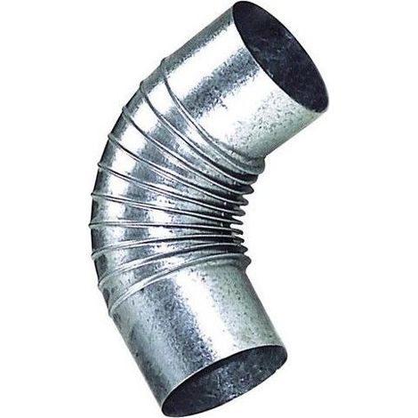 Coude de poêle galvanisé 110 mm – Raccord fumisterie 90° – Pour poêles à bois – Ne convient pas au-delà de 400 ºC (1/2)
