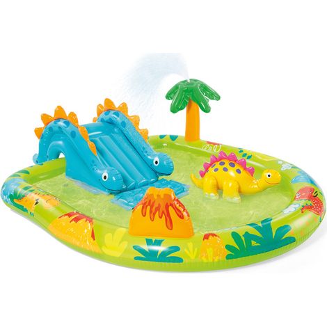 Intex 57166NP Centro Giochi Gonfiabile Dinosauri con Scivolo Spruzzatore 191x152x58 cm 143 L 2+ anni colore Multicolore