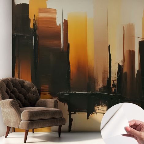 Papier peint adhésif autocollant pour salon chambre à coucher peint imprimé pour mur Bandes verticales 250x250 cm (1/5)