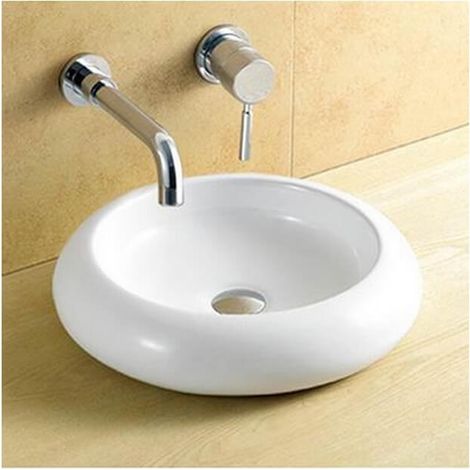 Vasque pour salle de bain Ronde - Céramique Blanche - 46 cm - Galaxie (1/5)