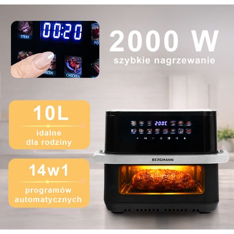 Freidora sin grasa BERGMANN YA, 1 鈥嬧�媍谩mara, 10 l, 2000 W N