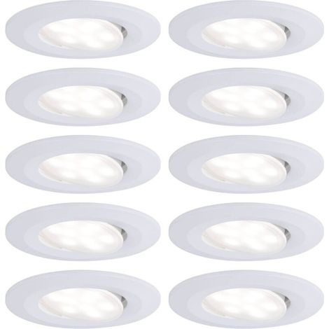 Spot LED encastrable pour salle de bains jeu de 10 60 W blanc mat X236972 (1/5)