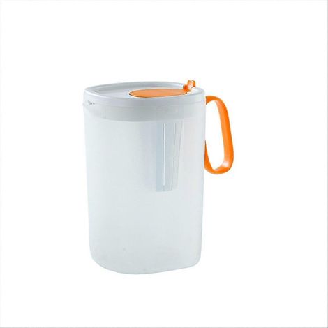 Seau à eau froide en plastique de 1550 ml avec poignée, idéal pour les jus et boissons glacées au réfrigérateur, grande capacité pour le thé (1/5)