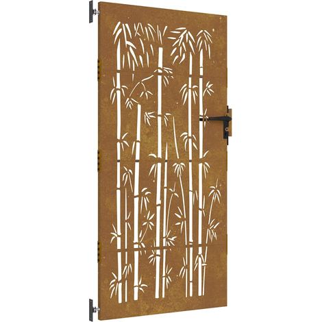 Maison Exclusive - Gartentor 85x200 cm Cortenstahl Bambus-Design