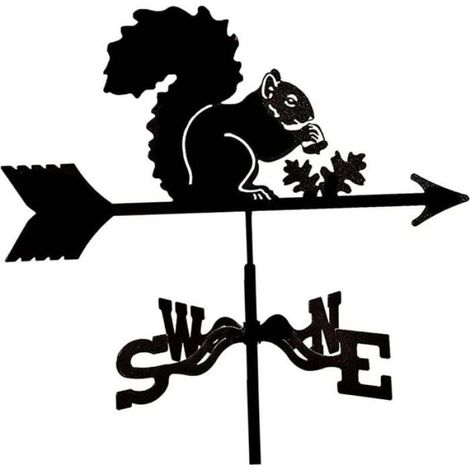 Girouette en Métal, Girouette De Jardin, Girouette Con Support pour Extérieur, Ferme, Cour, Jardin, Tonnelle- écureuil Odipie (1/4)