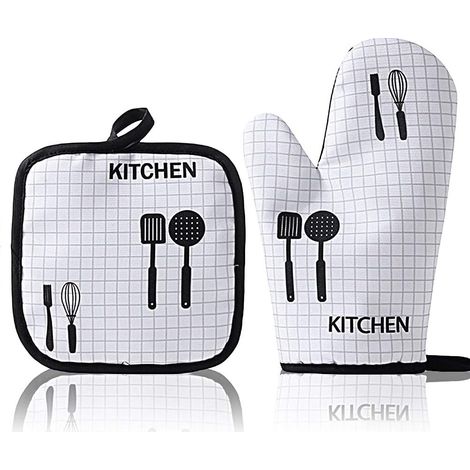 Lot de 2 gants de four Support de casserole résistant à la chaleur pour la cuisine, la pâtisserie(style 2) (1/5)