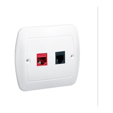 Presa per computer RJ45 + presa telefonica RJ11 Cavo AF5T/11 bianco