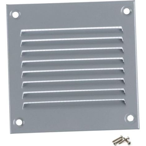 - Lüftungsgitter - Abluftgitter - Verzinktes Metall mit Moskitonetz - Für Wand und Decke - Grau - 10 x 10 cm (1/5)