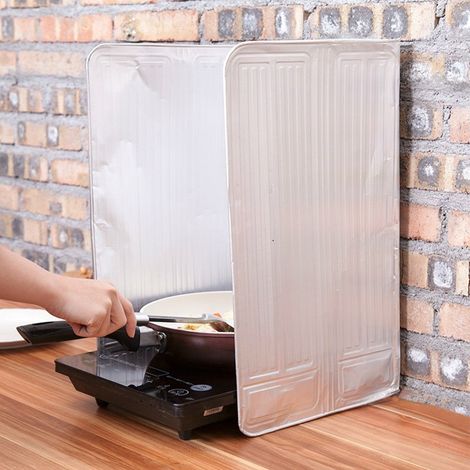 Pare-éclaboussures pliable en aluminium pour cuisines, séparateur d'huile pour cuisinière à gaz et plaque anti-éclaboussures d'huile (1/5)