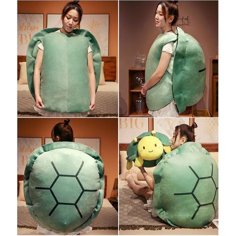 Peluche écaille de tortue, coussin portable, déguisement, peluche, 60 cm - Verte-AquaForge (1/5)