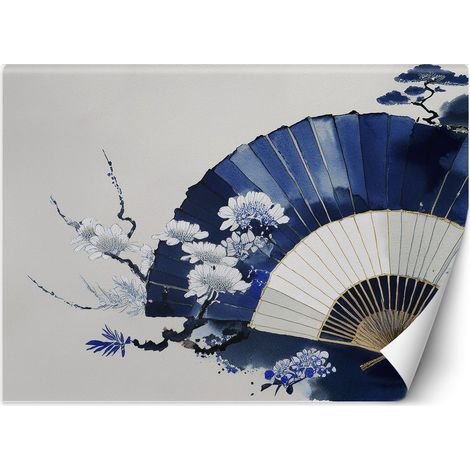 Fototapete Blauer japanischer Fächer 400x280 cm (1/5)