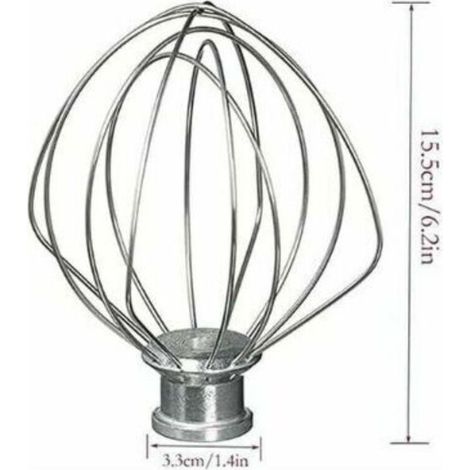 Edelstahl-Schneebesen, kompatibel mit KitchenAid K45WW WP9704329 KSM150 KSM160 K45 KSM90 Küchenmaschinen-Zubehör (1/5)