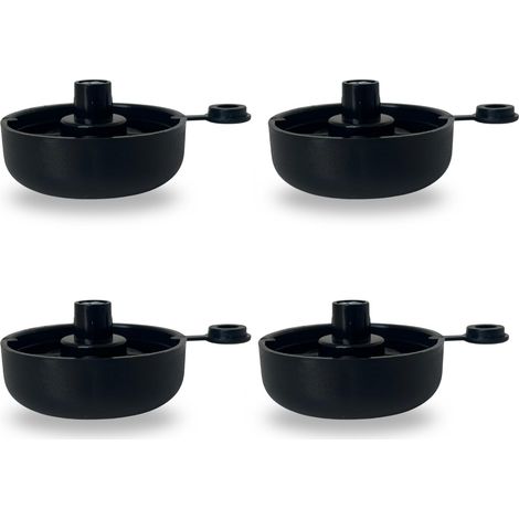 4 Pieds Réglables Avec Base H 17mm En PE Ø50 Mm Et Tige Fixe H 11 – Couleur Noir – Idéal Pour Maison, Bureau Et Industrie, Meubles, Tables, Armoires, Cuisines – Made In Italy (1/5)